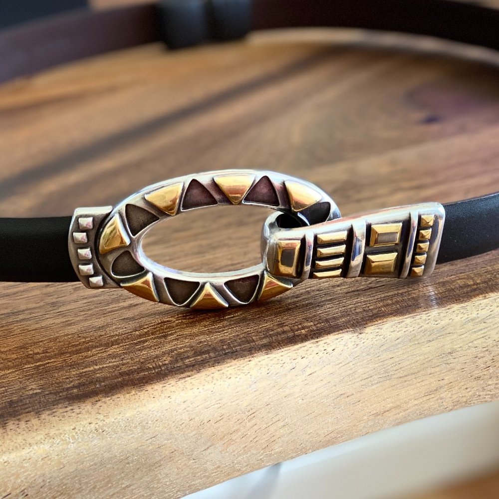Chicos Genuine Leather Hook and Loop Belt